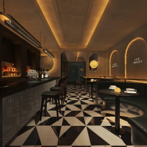 现代咖啡厅3D模型下载